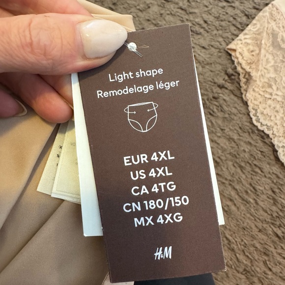 2 FOR $20 H&M Light Shape Shaping Briefs Cheeky BeigeLace Tummy Control 2 Pk 4XL - Picture 4 of 6